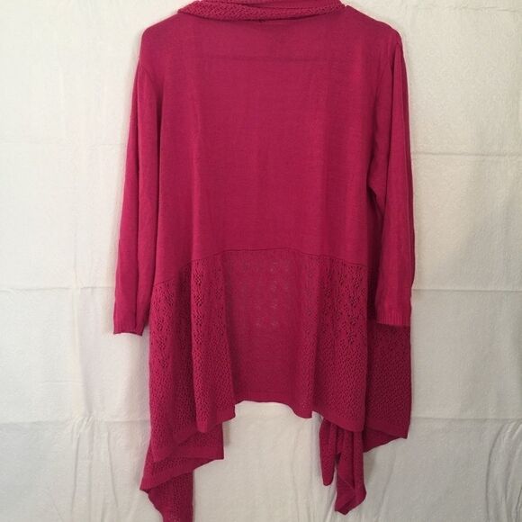 Lane Bryant Pink Knit bottom open cardigan - Picture 5 of 5